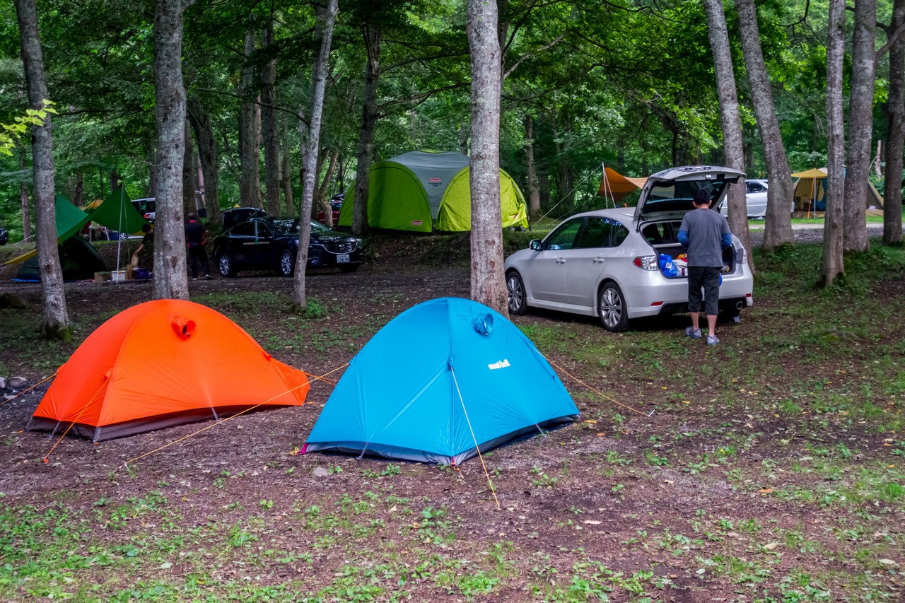 かわばたキャンプ場のテントサイト