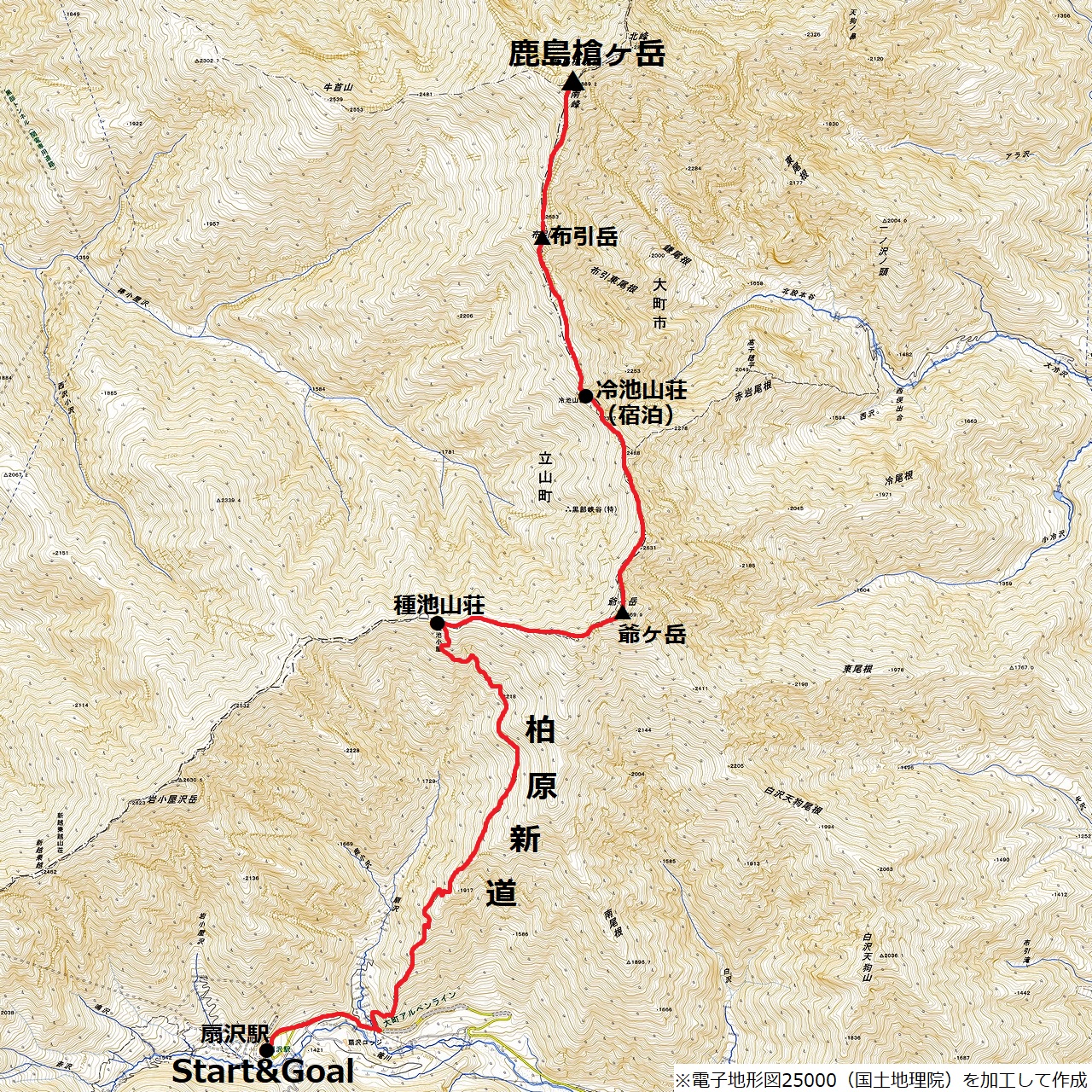 200818鹿島槍ヶ岳-map