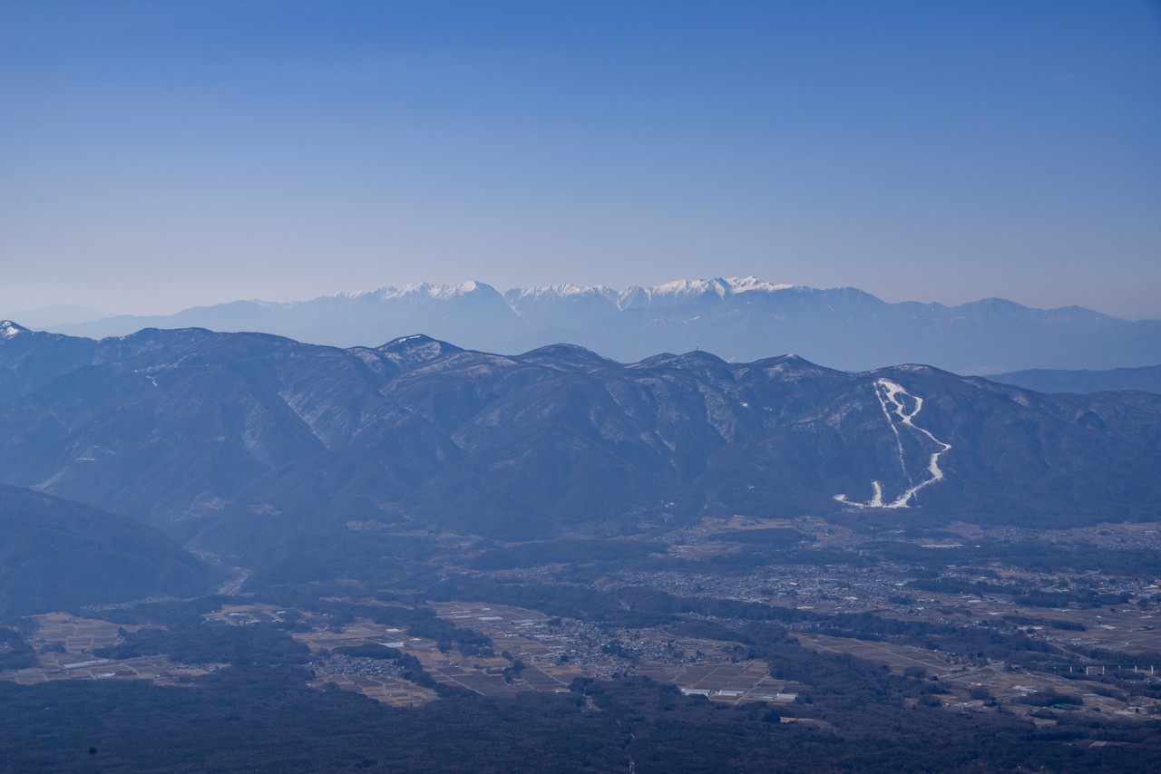 編笠山から見た中央アルプス