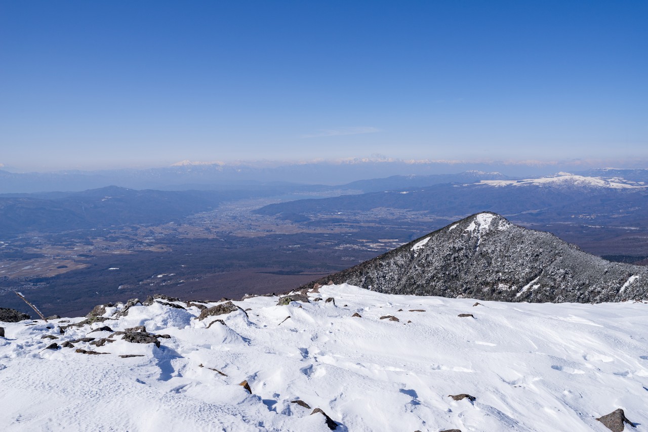 編笠山から見た諏訪盆地