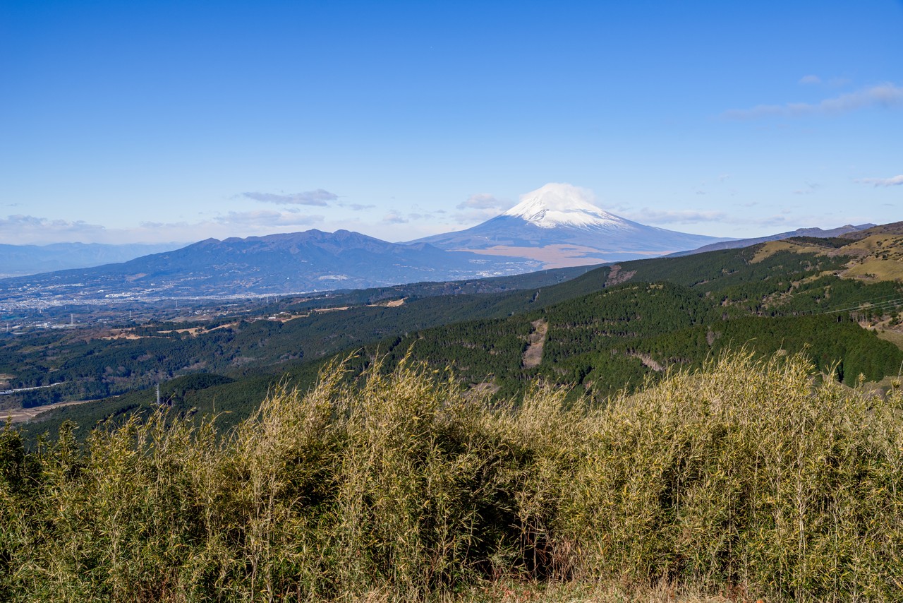 十国峠から見た富士山と愛鷹山