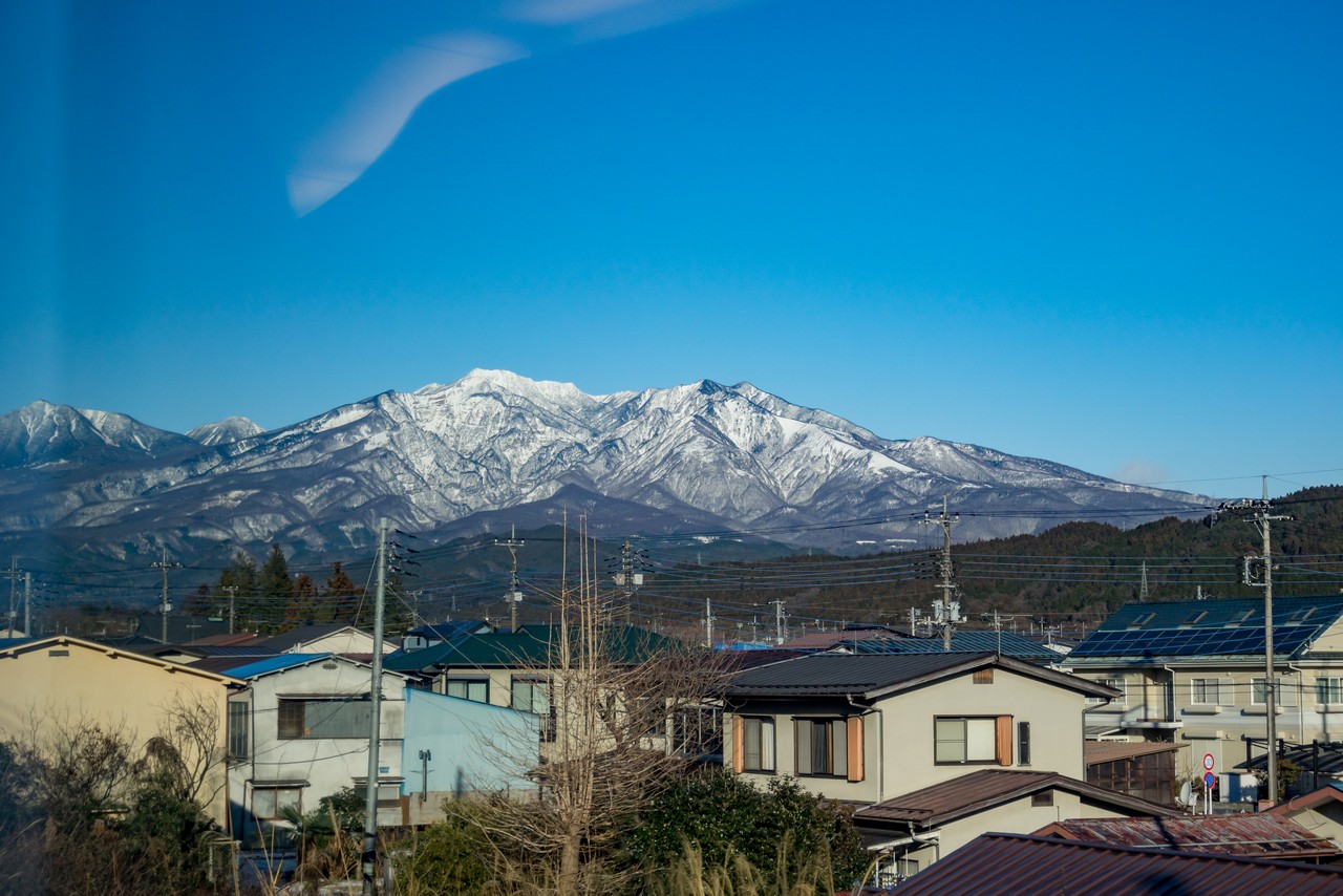 東武線の車窓から見た女峰山