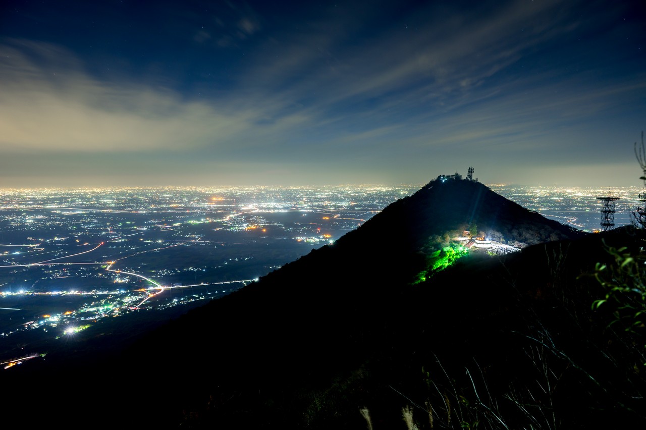 筑波山の山頂から見た夜景