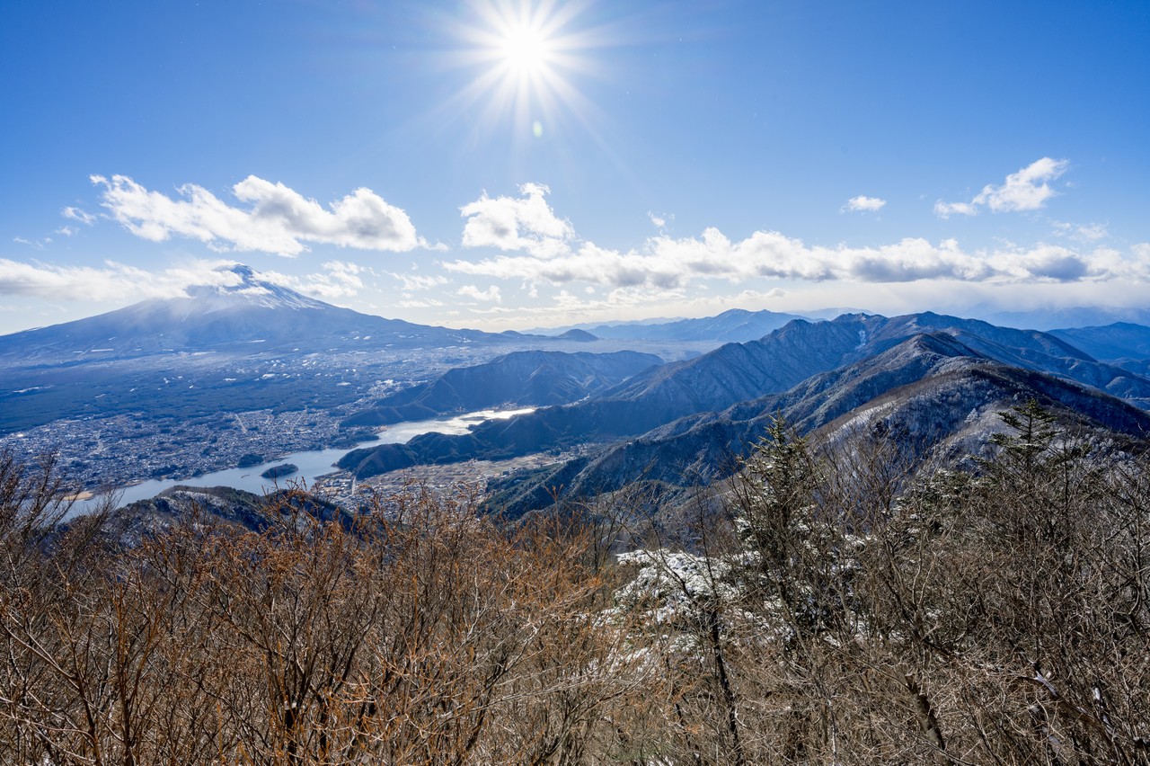 黒岳から見た河口湖と富士山