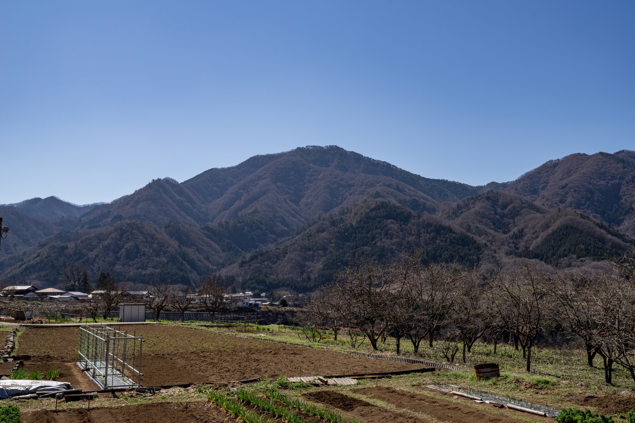 鳥沢駅付近から見た倉岳山