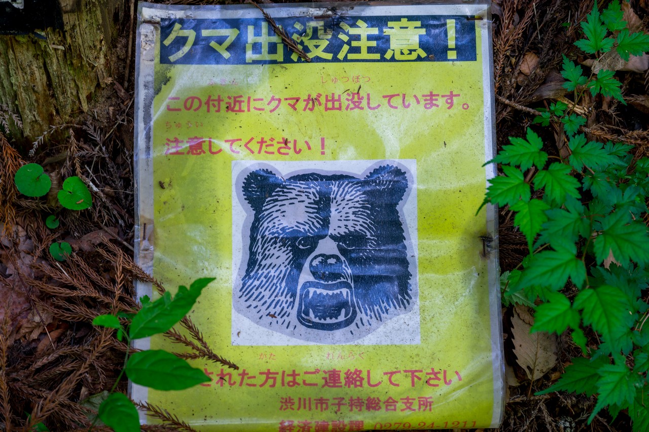 熊注意の案内板