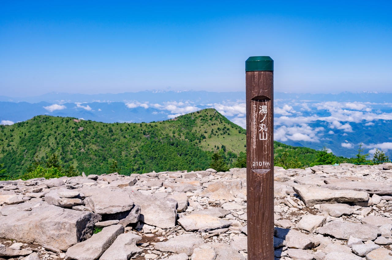 湯ノ丸山の山頂標識