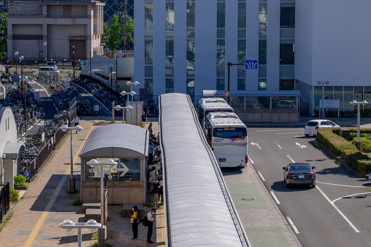長野駅北口のバス乗り場