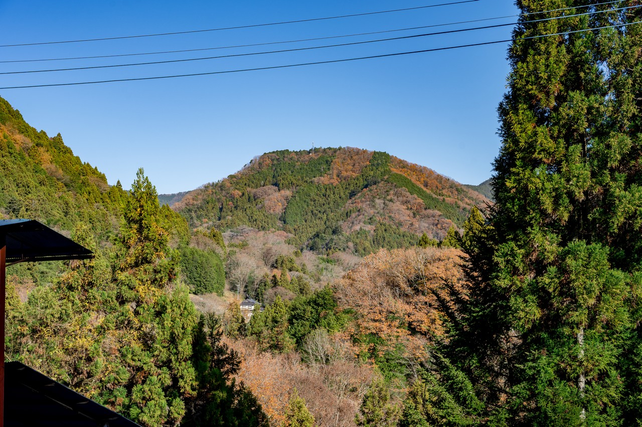 鏡渡橋バス停付近から見た聖武連山