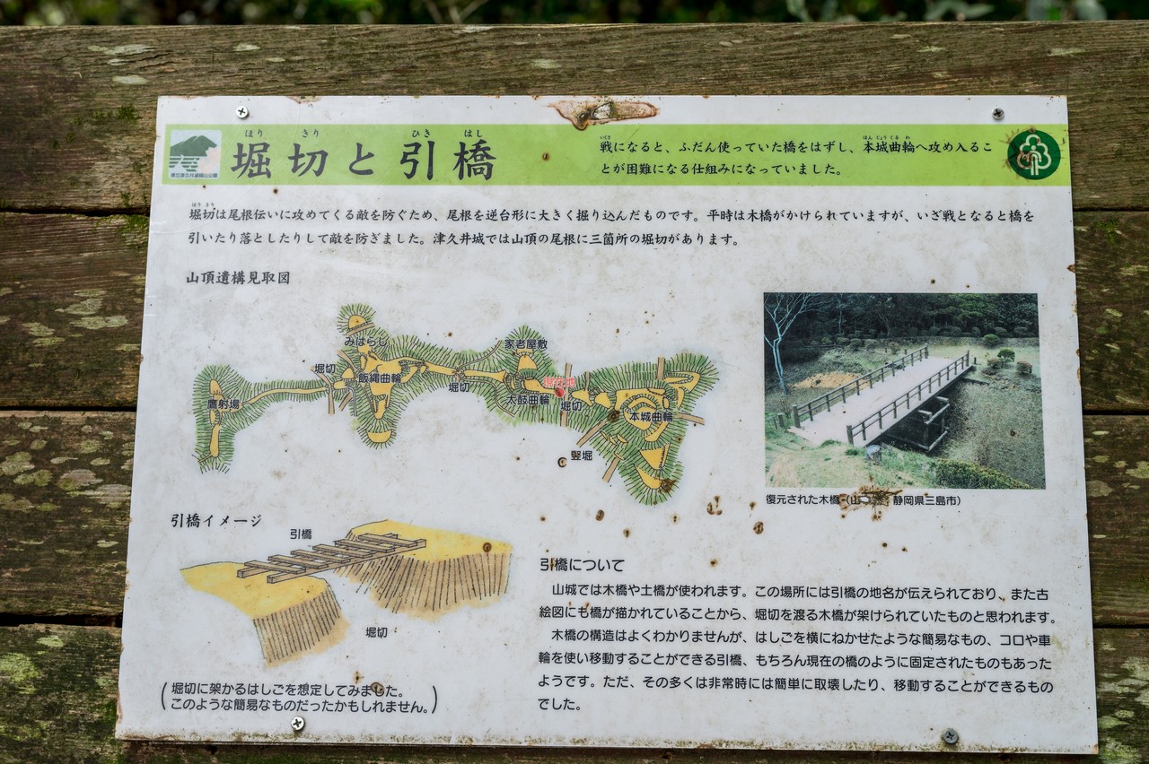 津久井城山の堀切と引橋