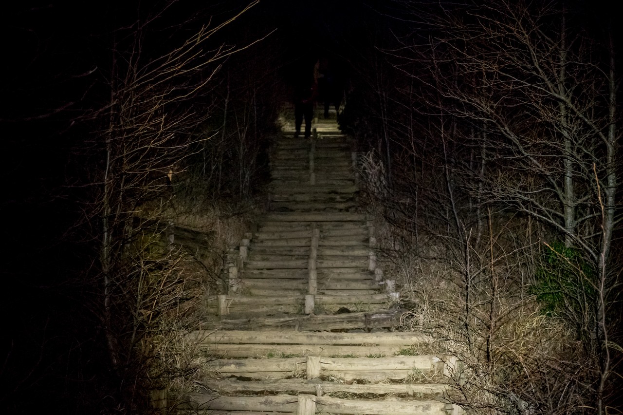 花立山荘直下の階段