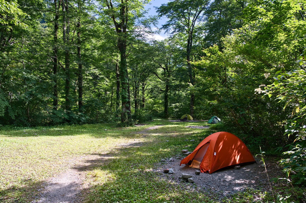 わさび平小屋のキャンプ指定地