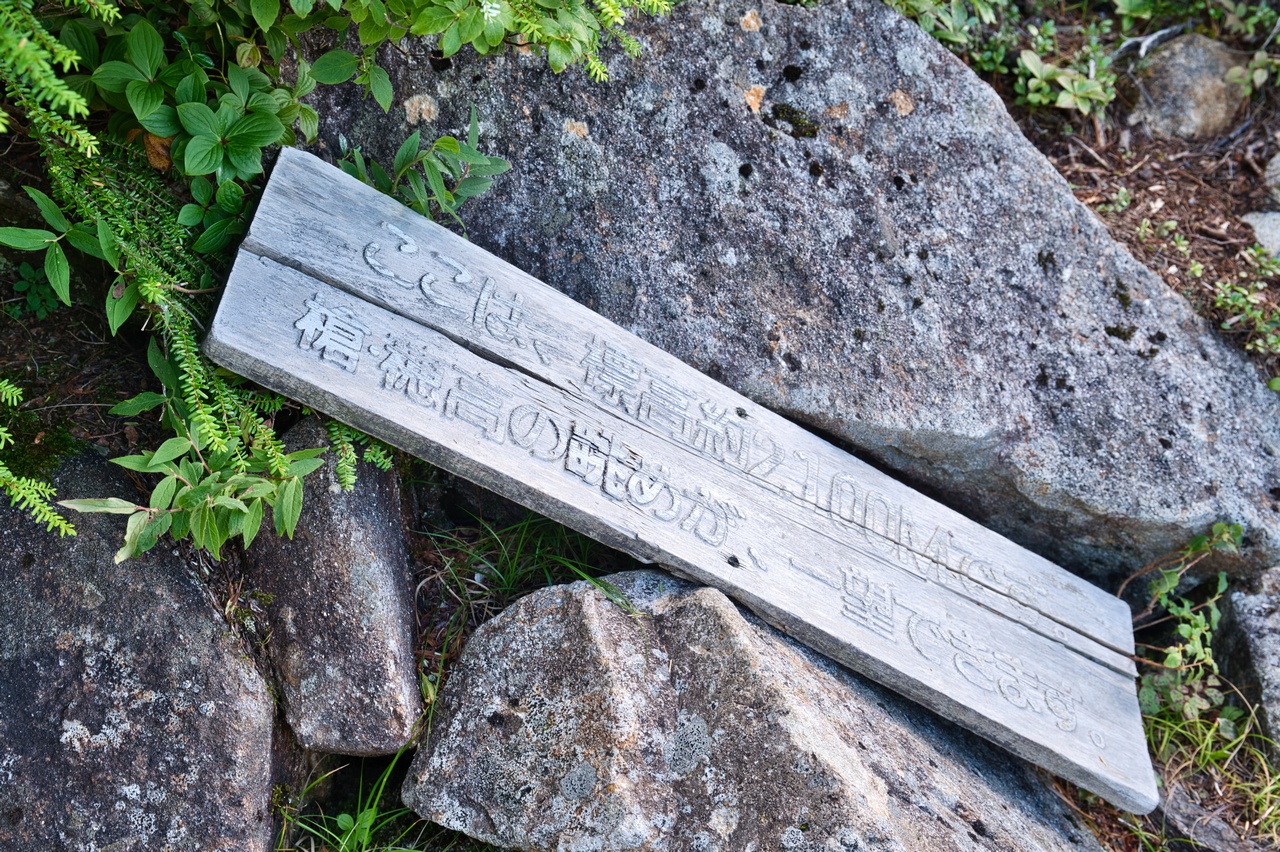 笠新道の標高2,100メートル地点