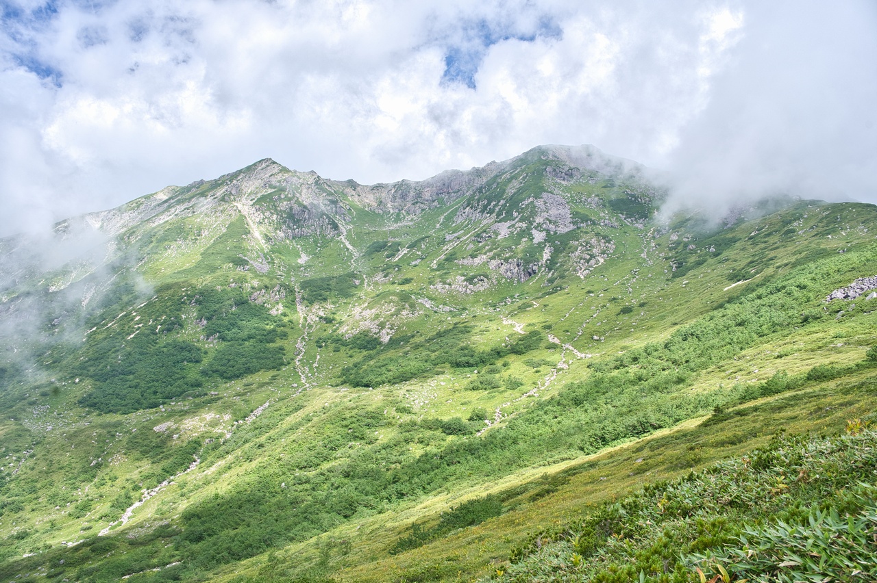 杓子平から見た抜戸岳