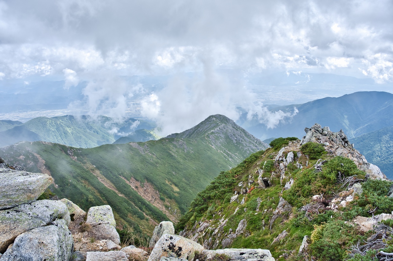 常念岳から見た松本盆地