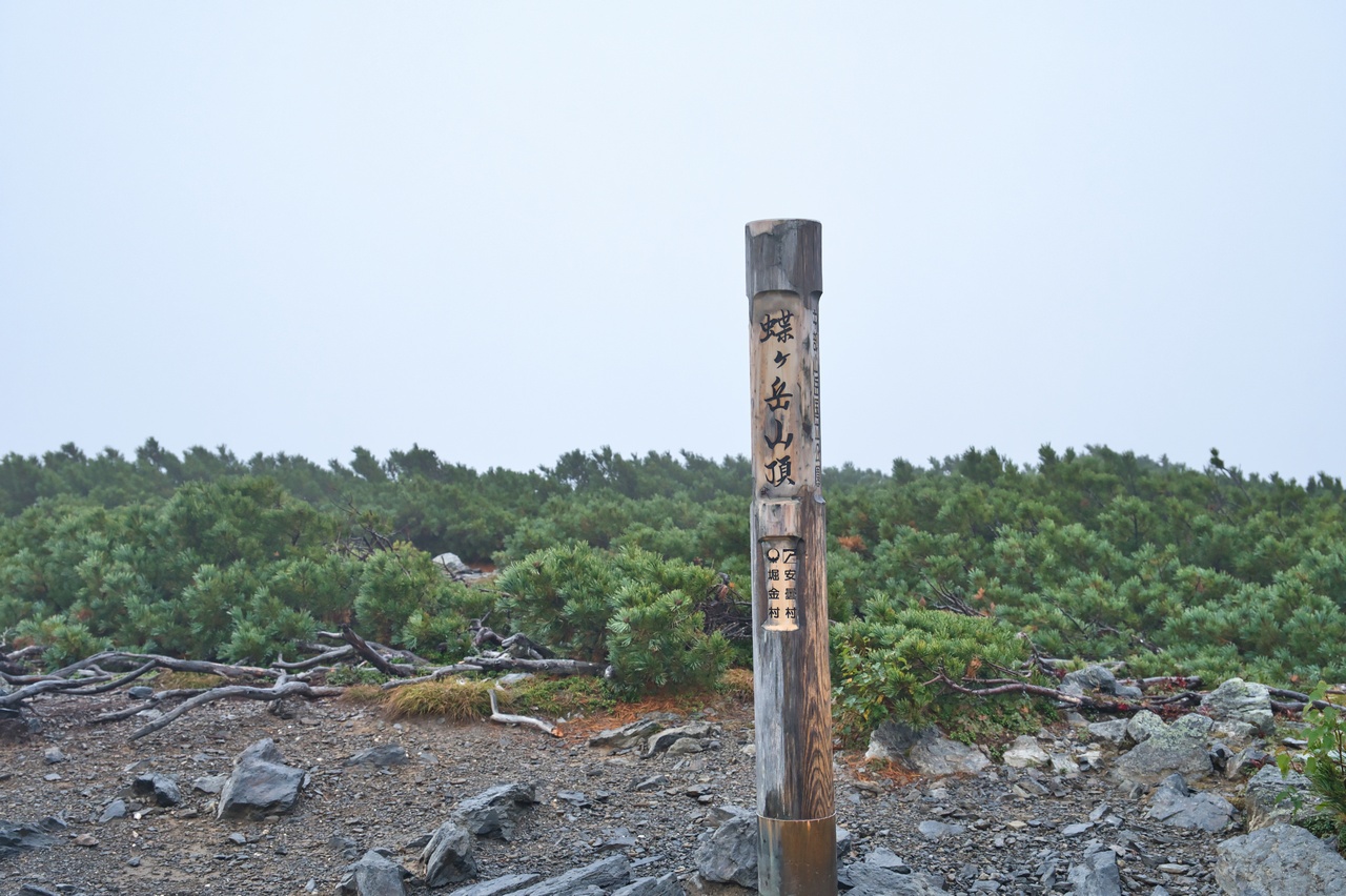 蝶ヶ岳の山頂