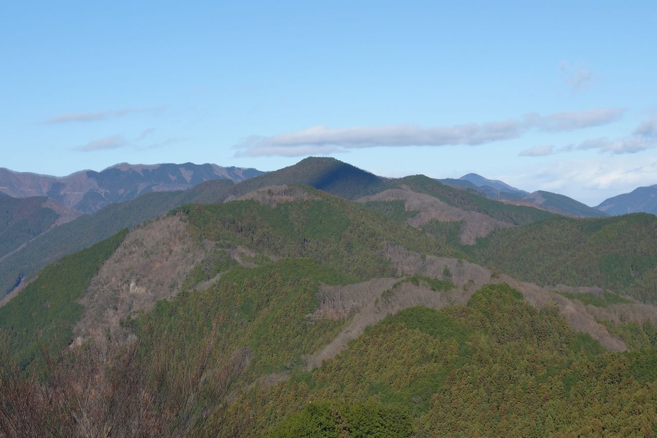 岩茸石山から見た棒ノ折山