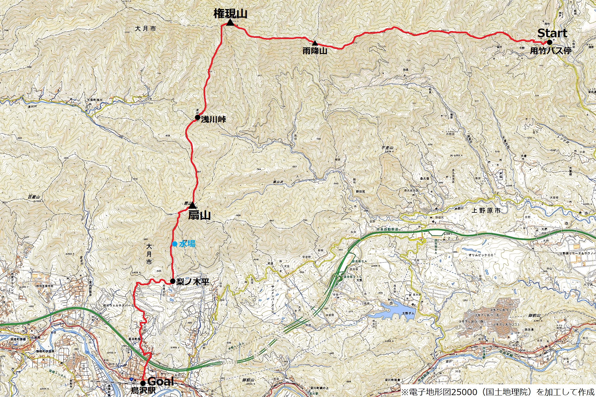 権現山コースマップ