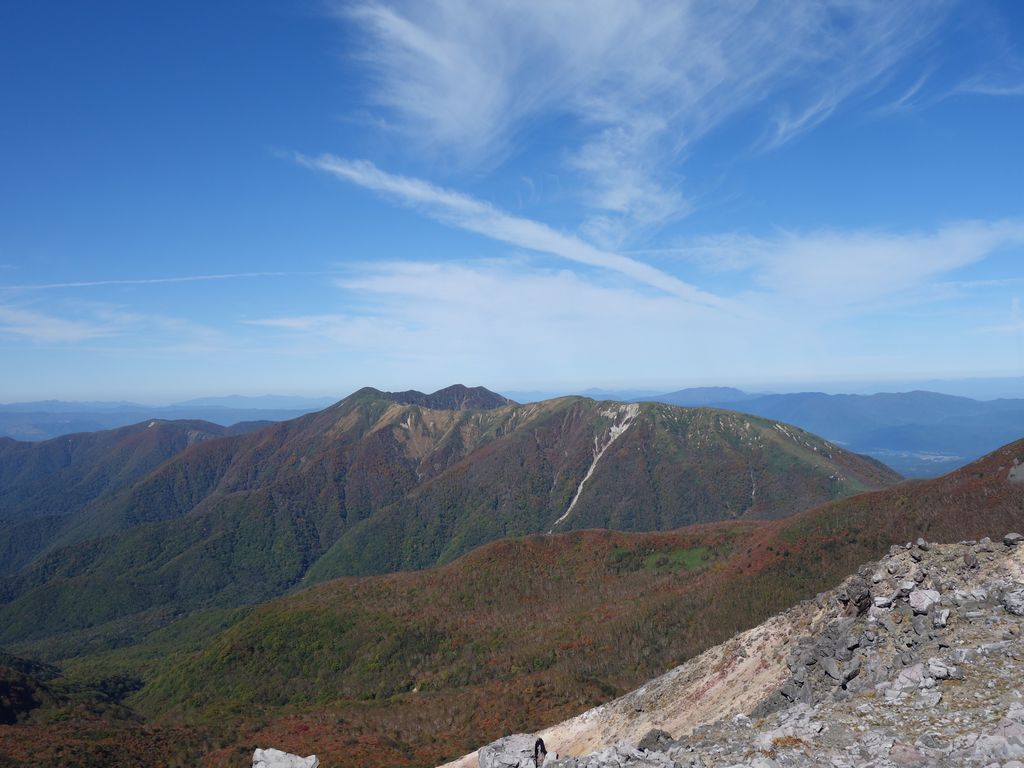 茶臼岳山頂から見た裏那須岳の山並み
