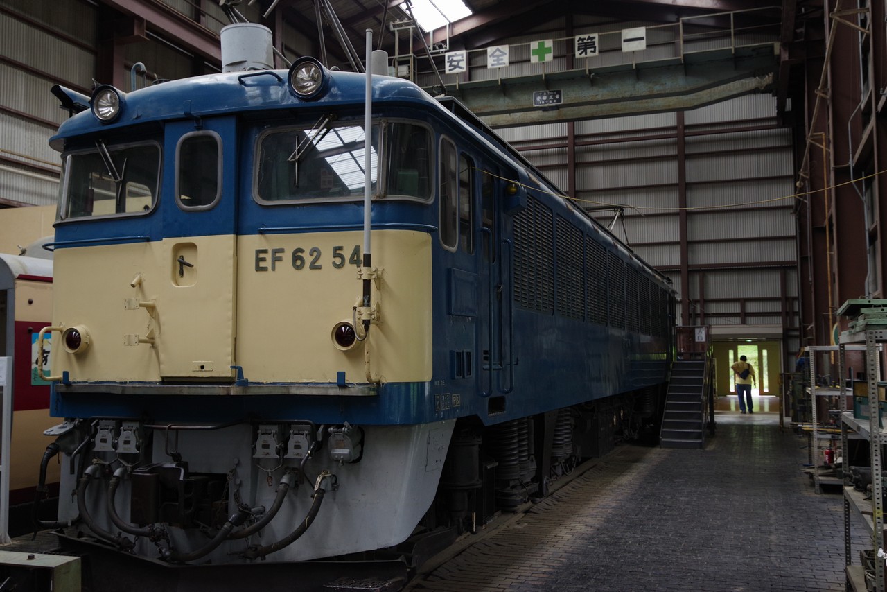 展示されているEF62形電気機関車